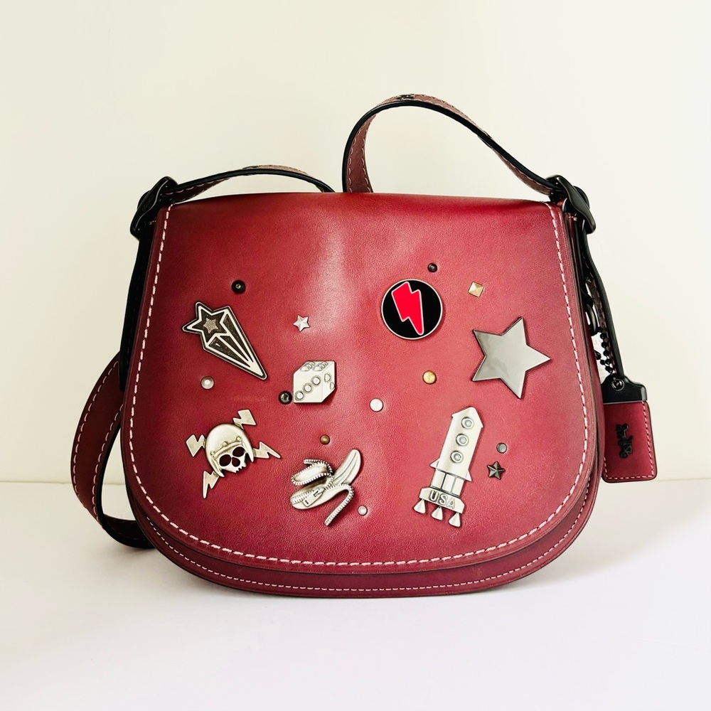 COACH Upcrafted Saddle Bag Burgundy
